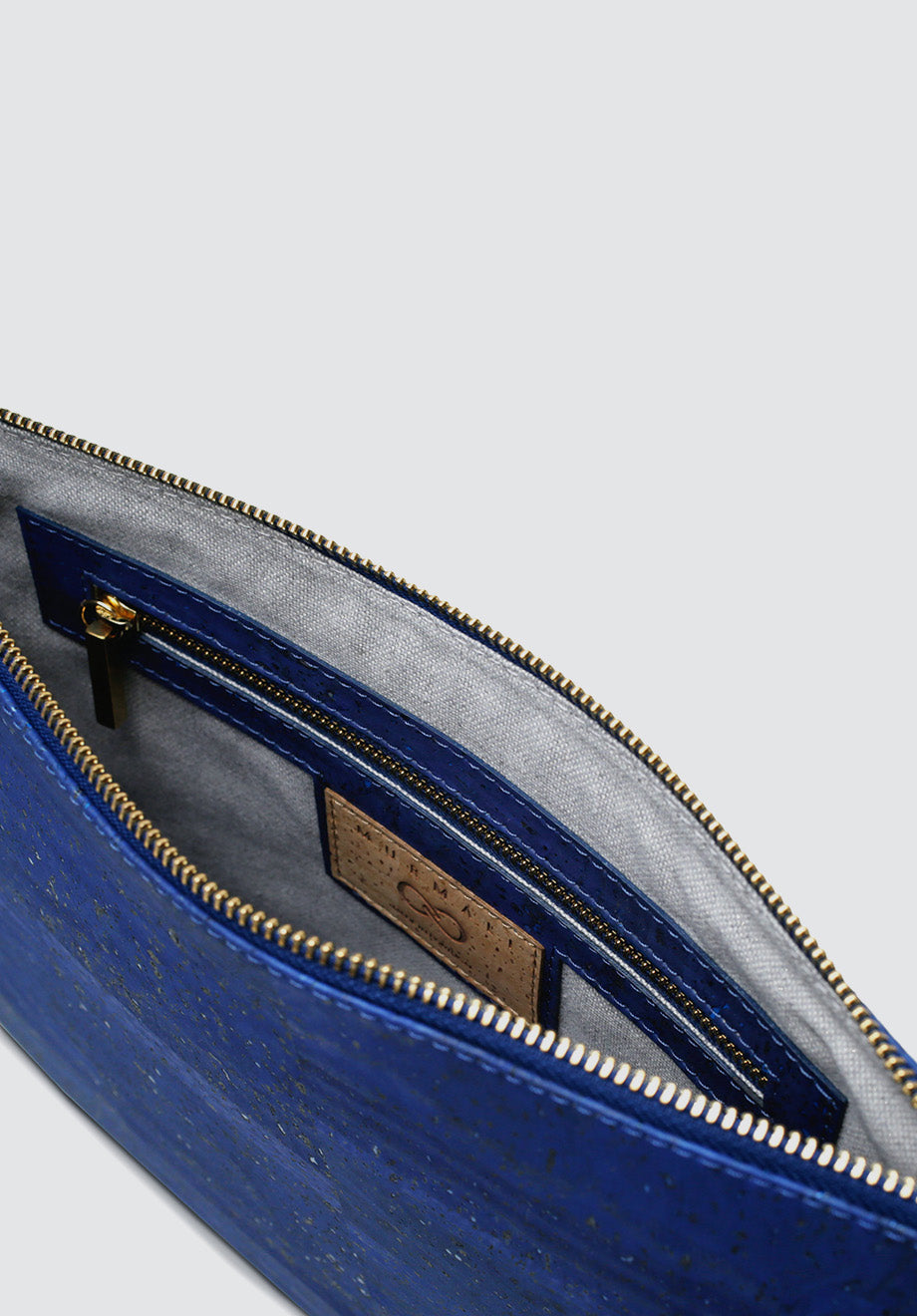 DELTA Handcrafted Cork Vegan Large Clutch Pouch | Navy