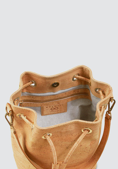 GAMMA Handcrafted Cork Vegan Bucket Backpack | Natural