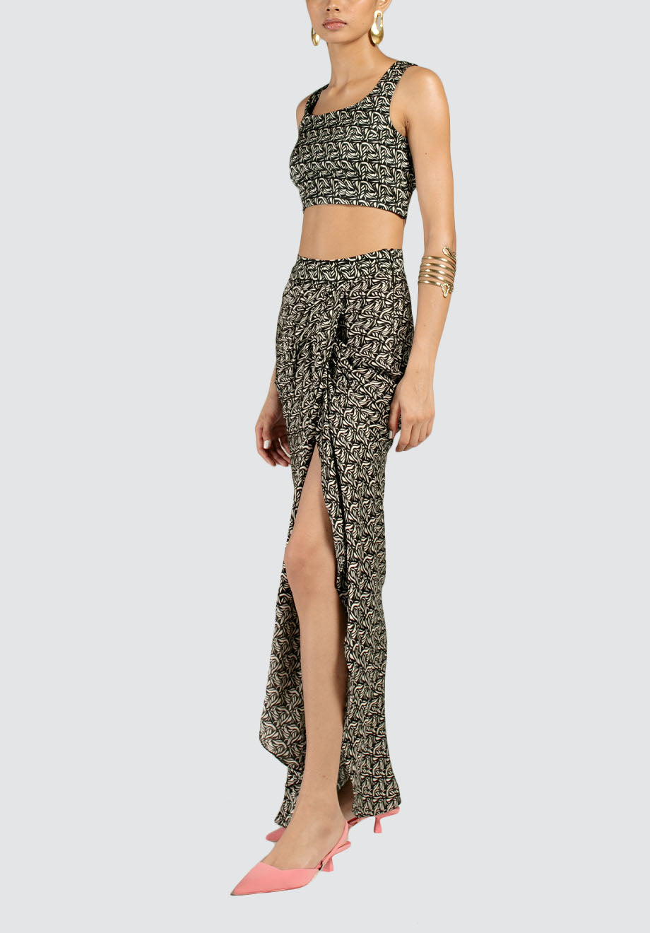 Azulik Draped Skirt & Crop Top