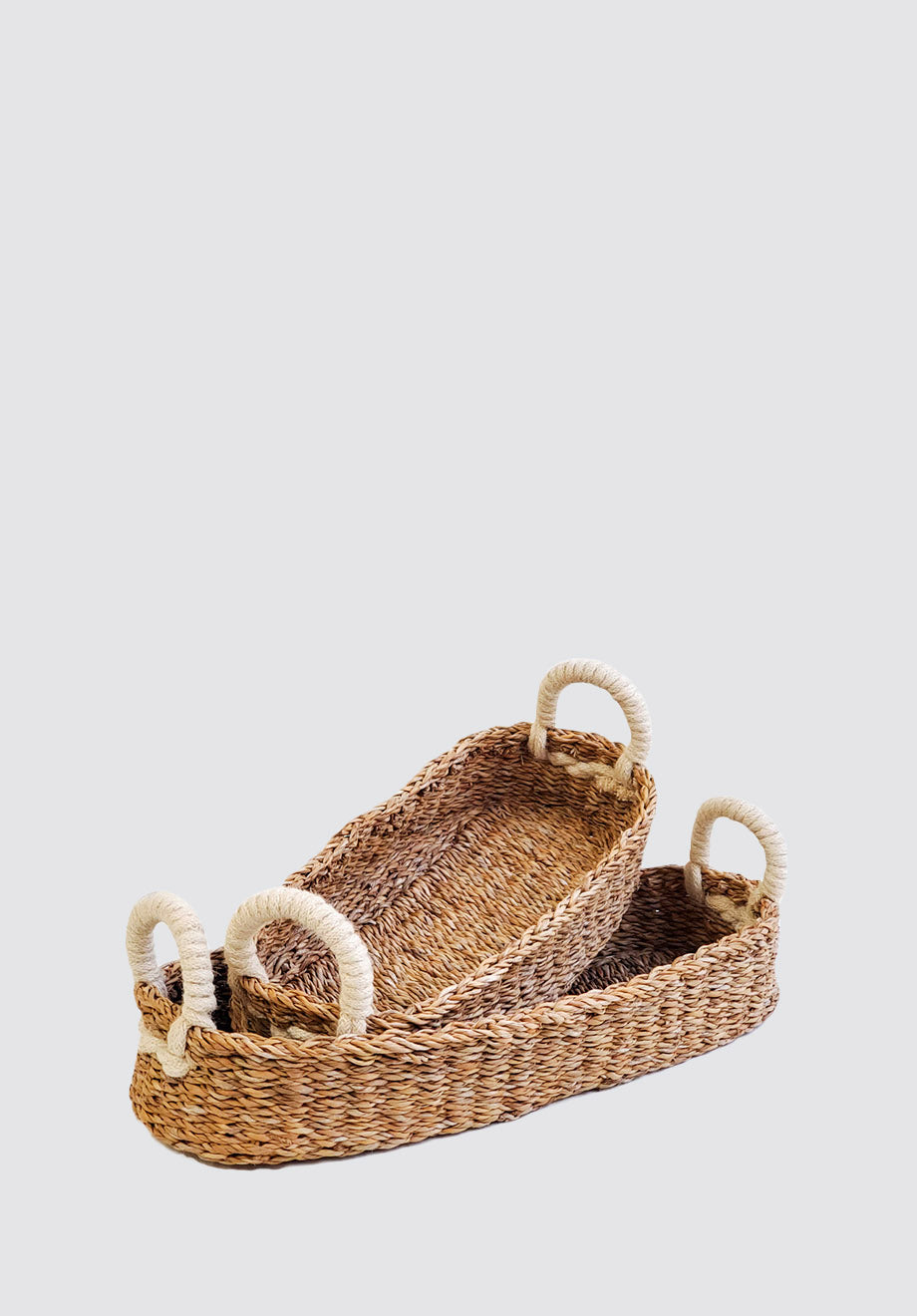 Savar Bread Basket with White Handle