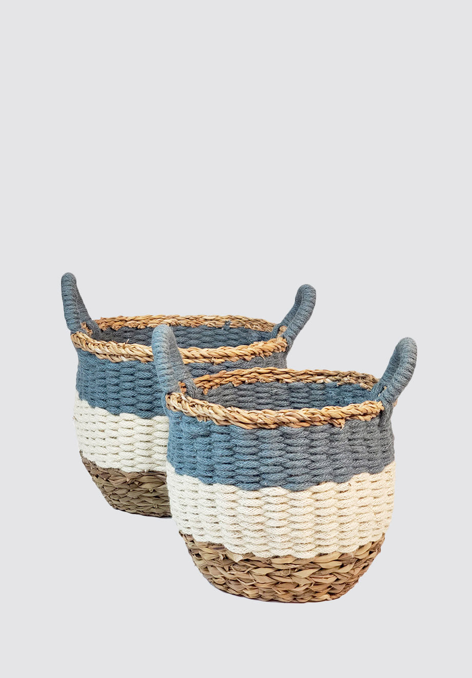 Ula Stripe Basket | Blue