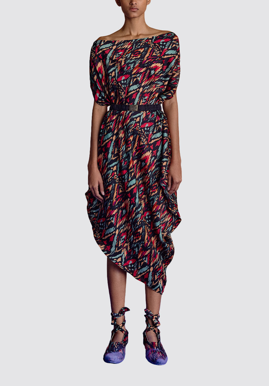 Ikat Draped Dress