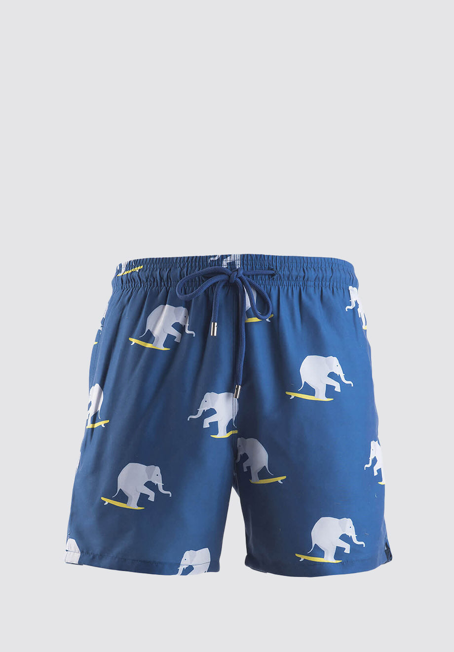 Kids Swim Shorts - Surfing Elephants | Navy