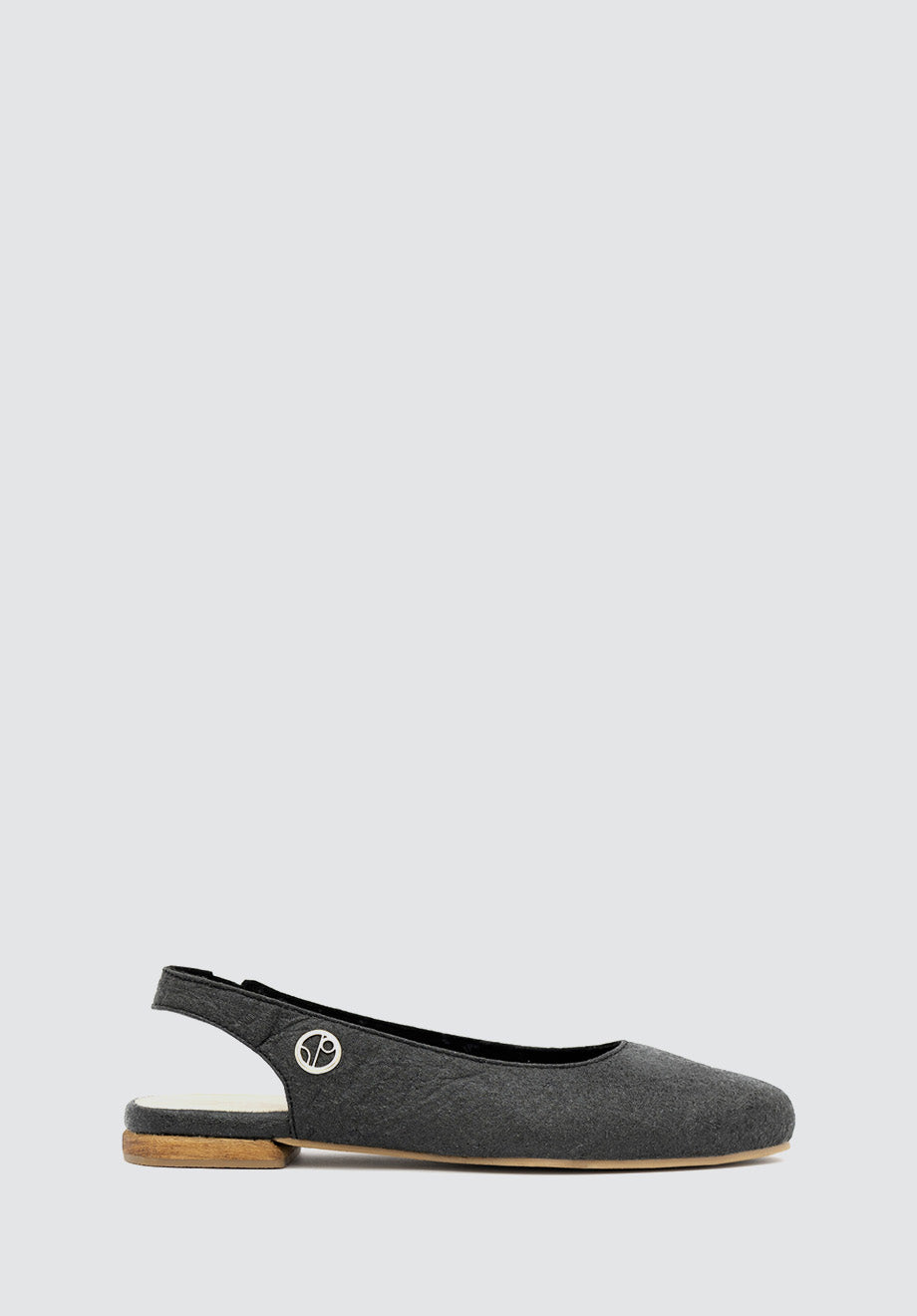 Cannes CEQ - Sling Back Flat Shoes | Charcoal