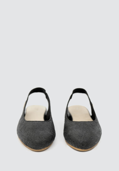 Cannes CEQ - Sling Back Flat Shoes | Charcoal