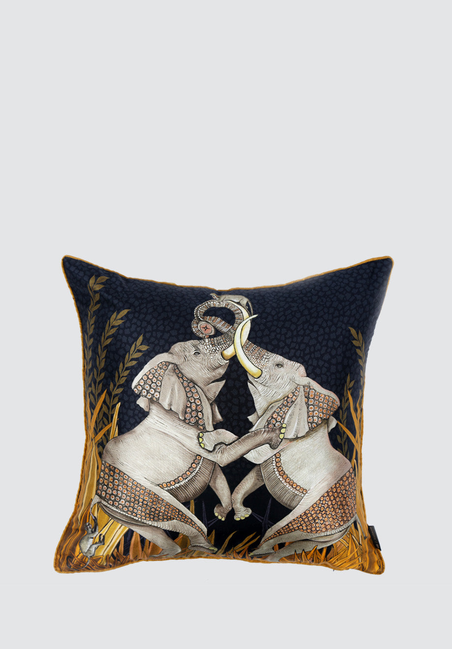 Dancing Elephant | Moonlight Silk Cushion Cover