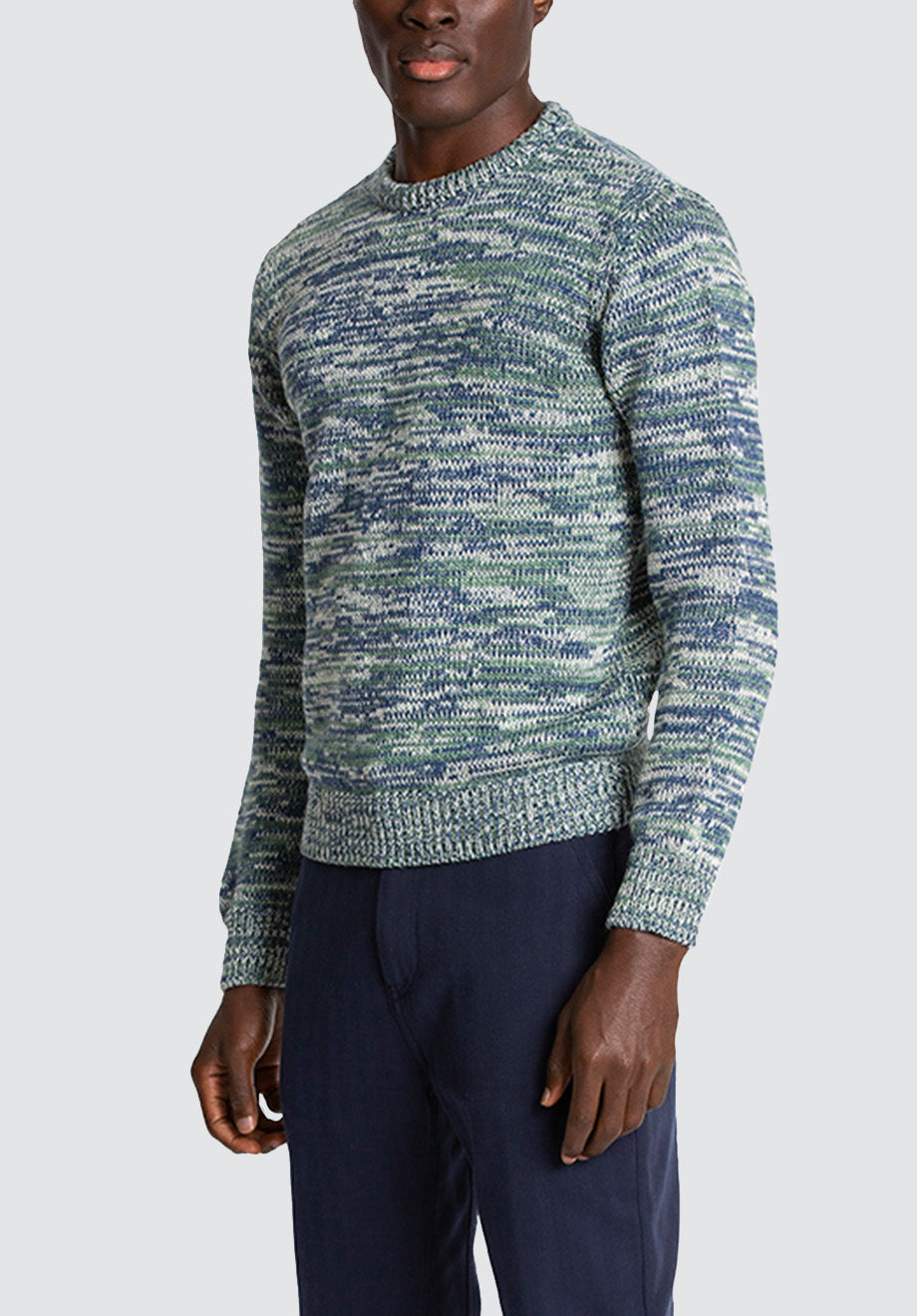 1Kg Wool & Linen Sweater | Estate Blue Myrtle & Ecru