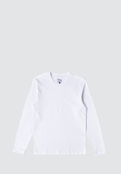 Cotton Long Sleeve Pique | Brilliant White