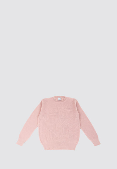 Wool & Mohair Round Neck Knit | Silver Pink