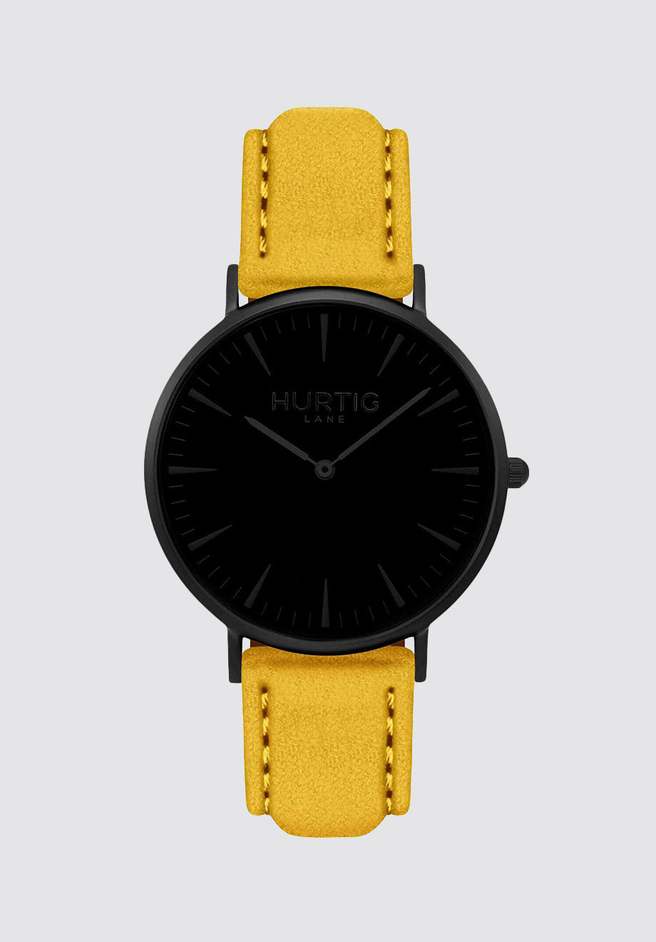 Hymnal Vegan Suede Watch All | Black & Mustard