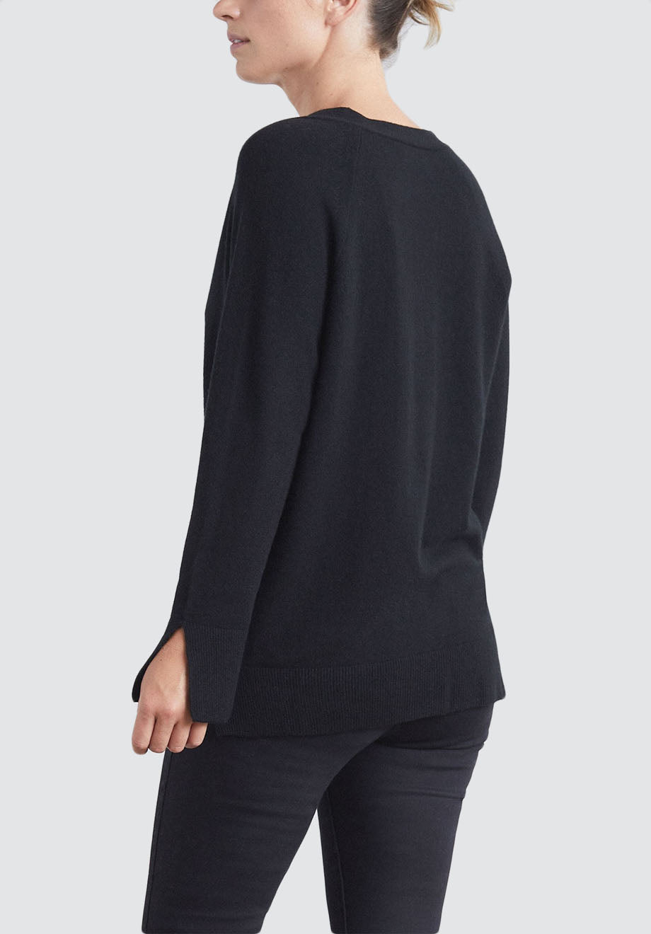 V Neck Cashmere Cardigan | Black