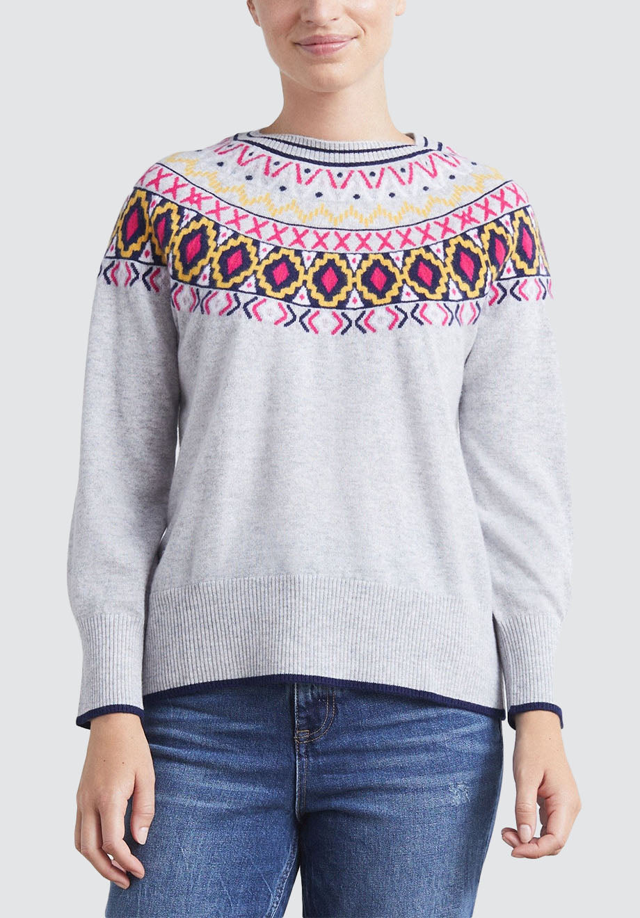 Easy Cashmere Sweatshirt | Bright Fairisle