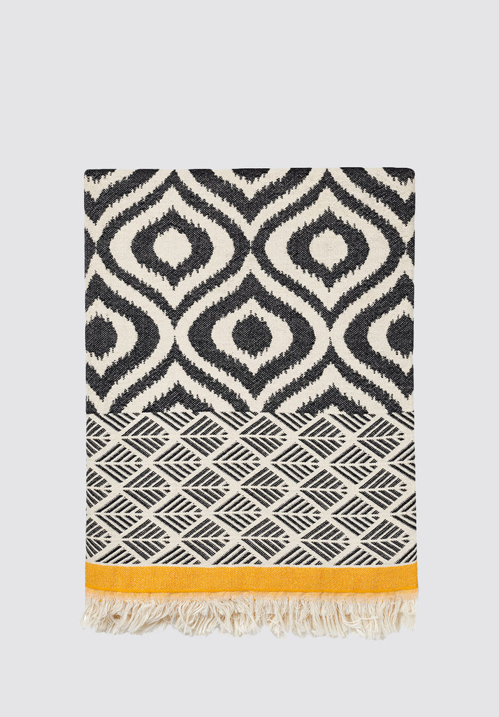 Karina - Geometric Jacquard Weave Cotton Blanket