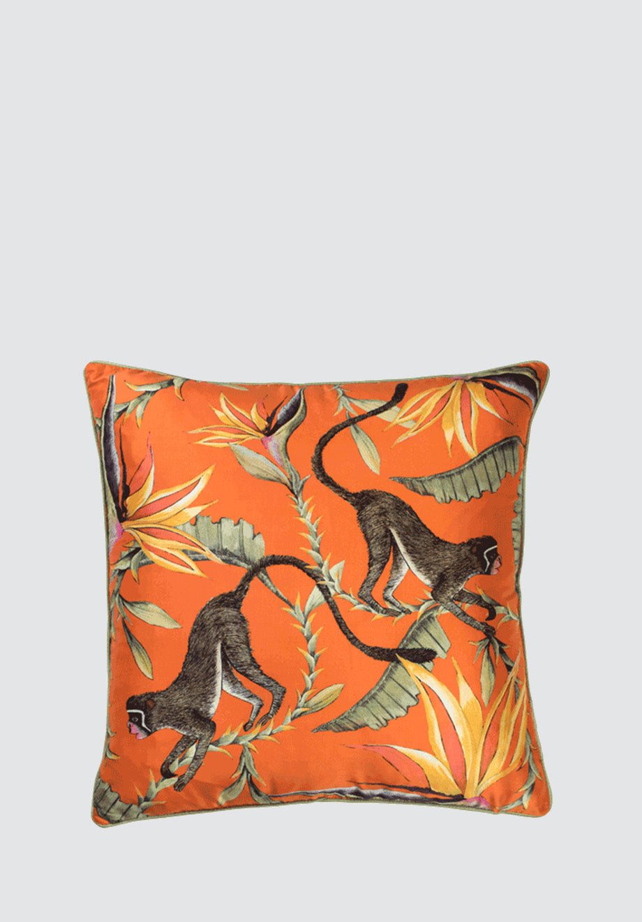 Monkey Paradise | Flame Silk Cushion Cover