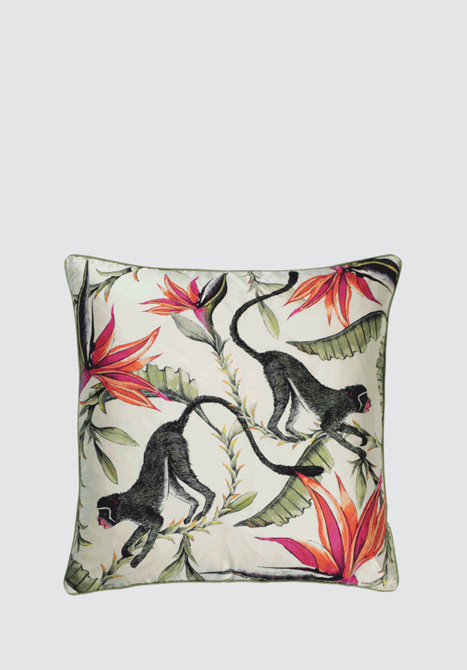 Monkey Paradise | Stone Silk Cushion Cover