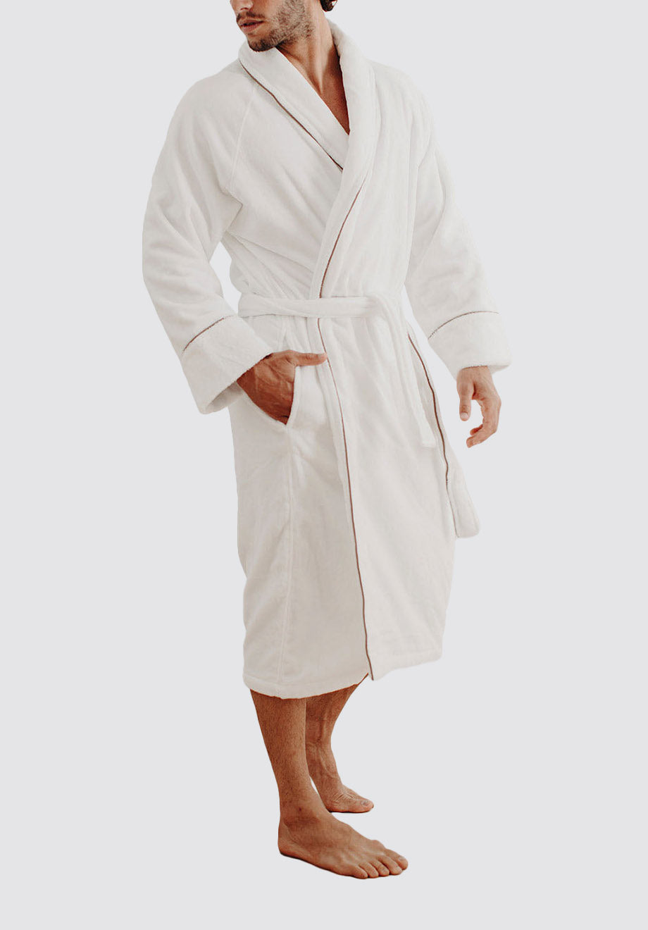 Organic Cotton Velour Robe - Mens