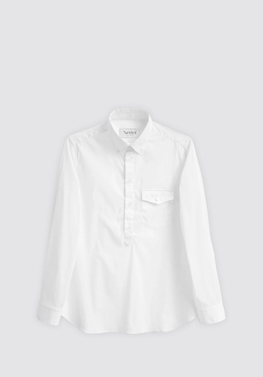 Recycled Italian | White Oxford Modern Button-down Popover Shirt