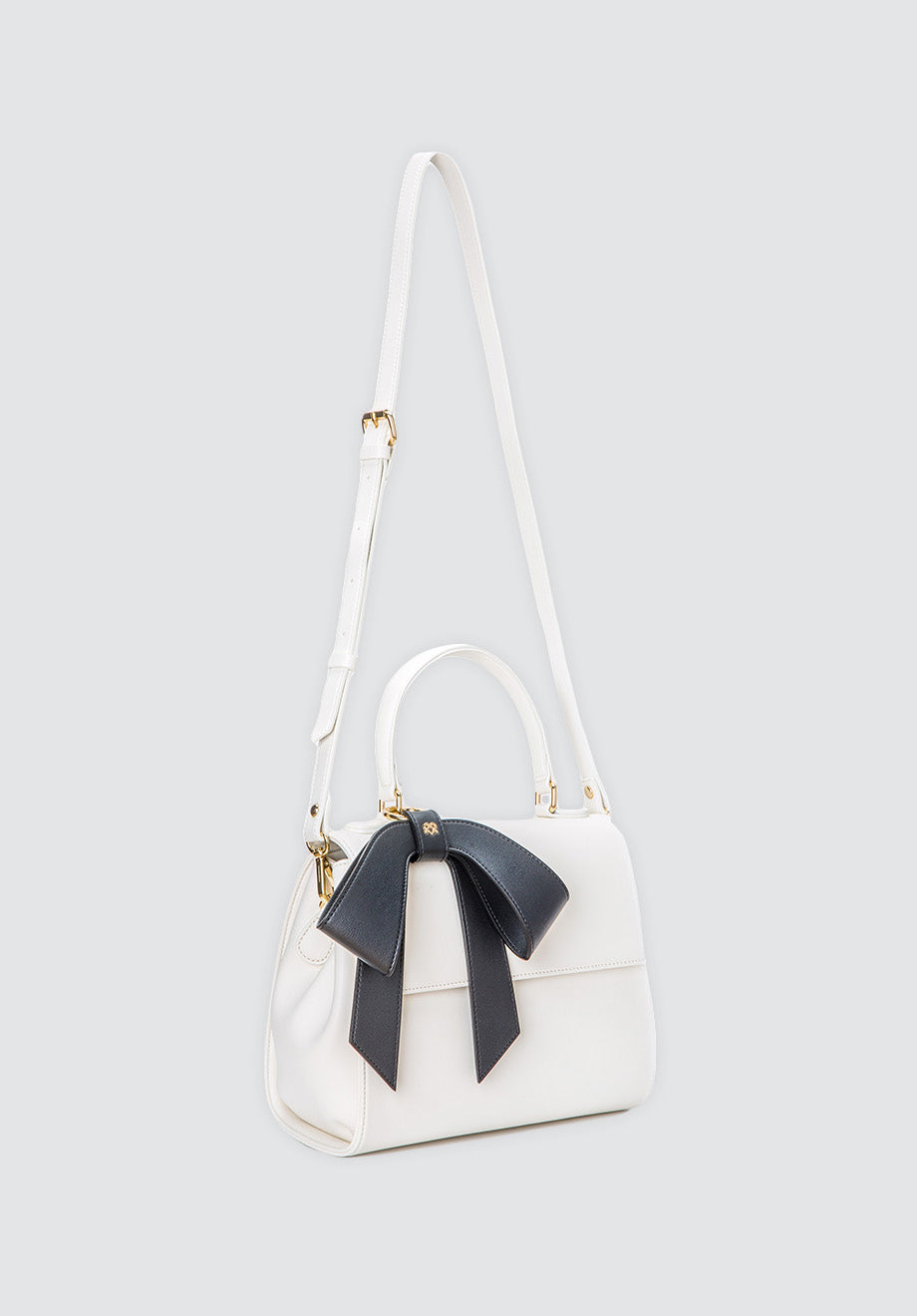 Cottontail | White & Black Vegan Leather Bag