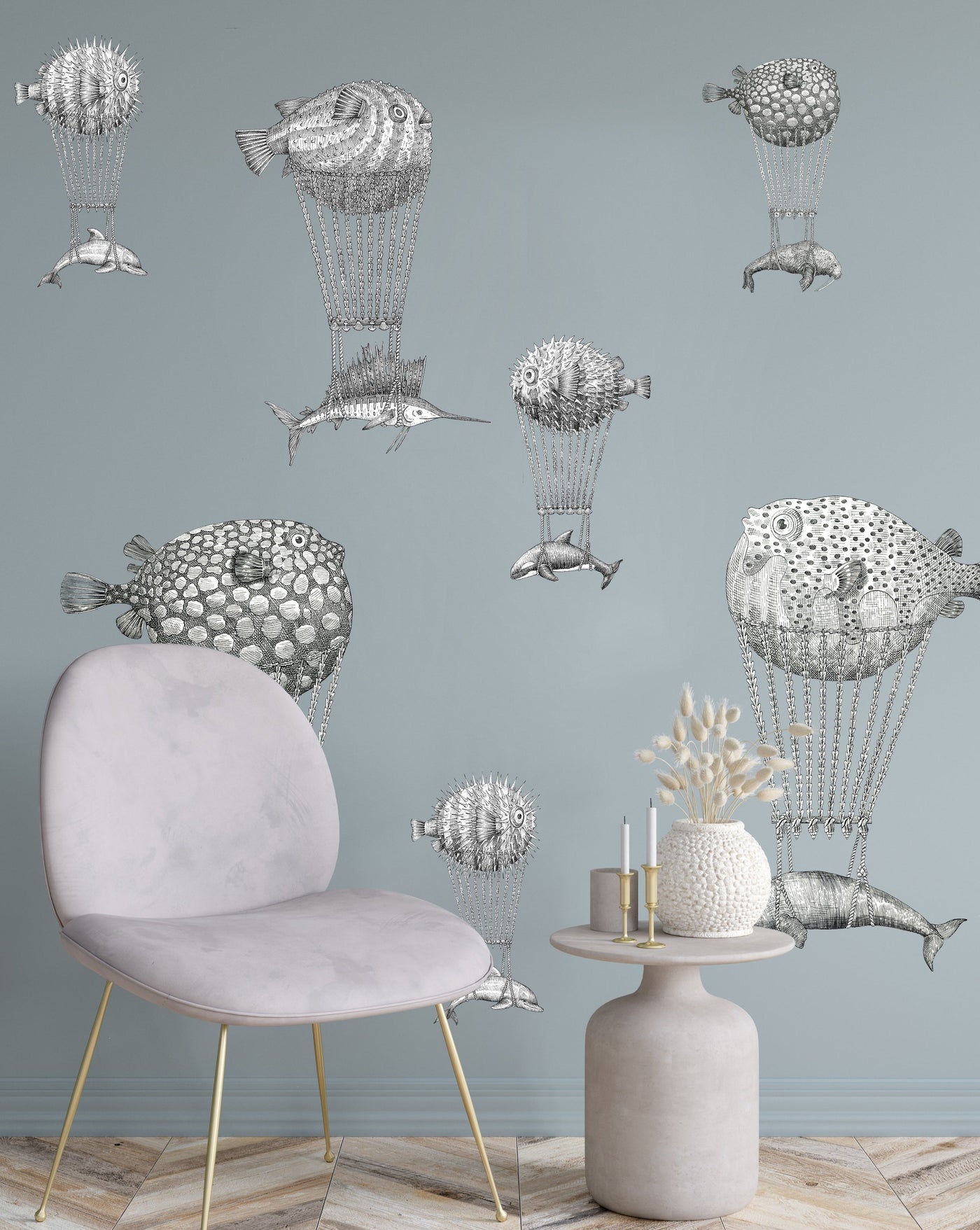 Montgolfier Fishes Wallpaper